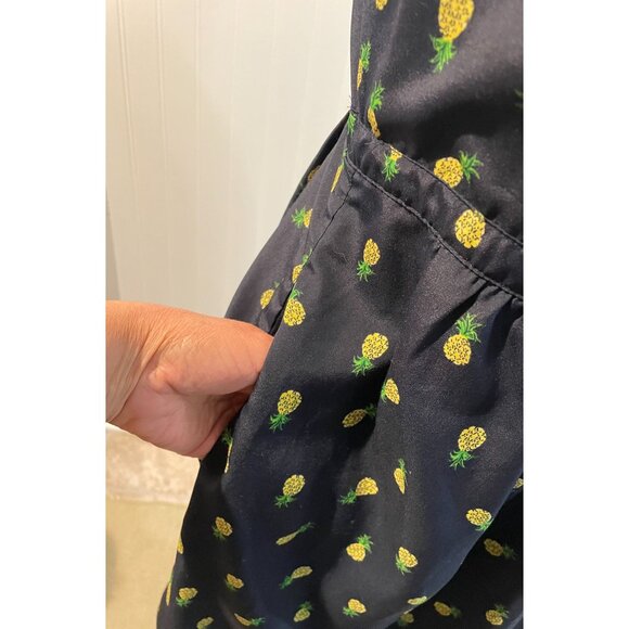 J.Crew Womens Pineapple Print Navy Dress Adjustable Straps Size 10 - Picture 6 of 16